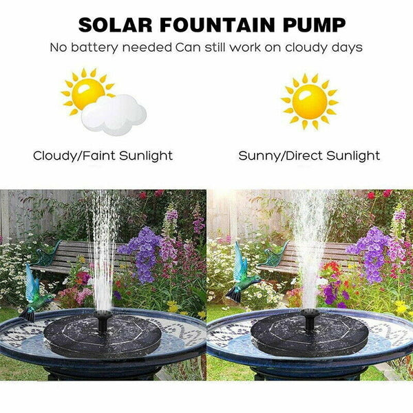 3W Solar Power Fountain Water Pump Bird Bath With LED Landscape Garden Pond AU - Lets Party