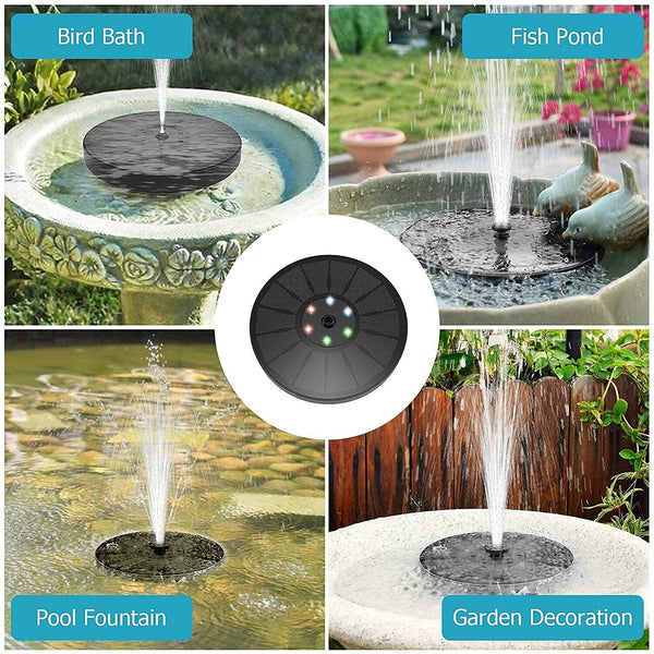 3W Solar Power Fountain Water Pump Bird Bath With LED Landscape Garden Pond AU - Lets Party