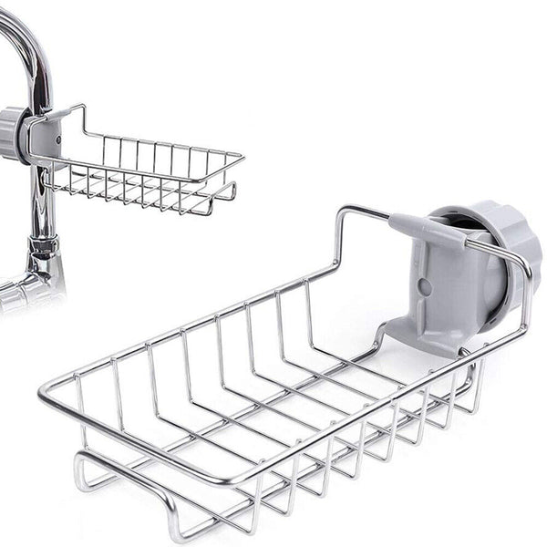 Kitchen Sink Faucet Shelf Sponge Dish Cloth Rack Holder Racks Storage Organizer - Lets Party