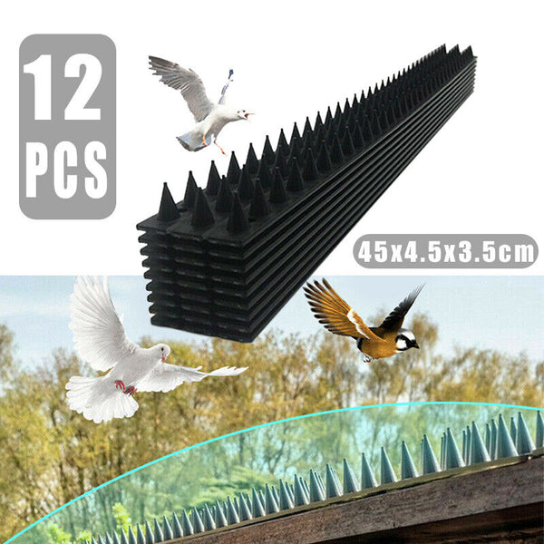 12pc Bird Spikes Human Cat Possum Mouse Pest Control Spiked Fence Wall - Lets Party