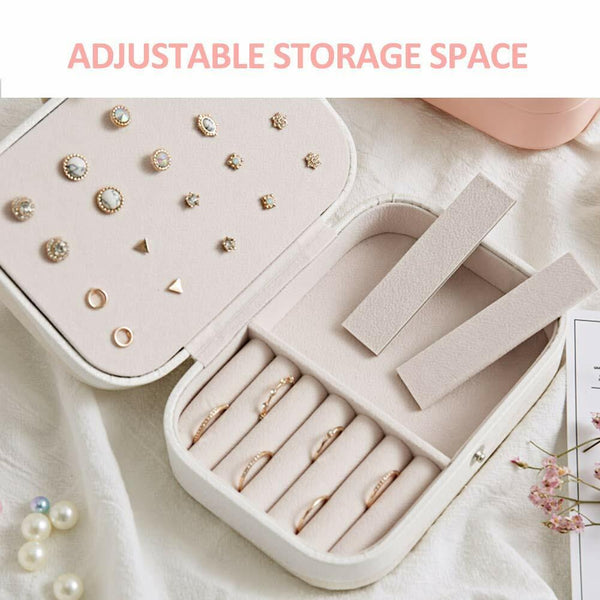 Lady Portable Jewellery Box Travel Ornaments Ring Storage Organizer Makeup Case - Lets Party