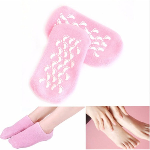 1 Pair Moisturizing Spa Gel Socks Cracked Foot Dry Hard Skin Care Protector Pink - Lets Party