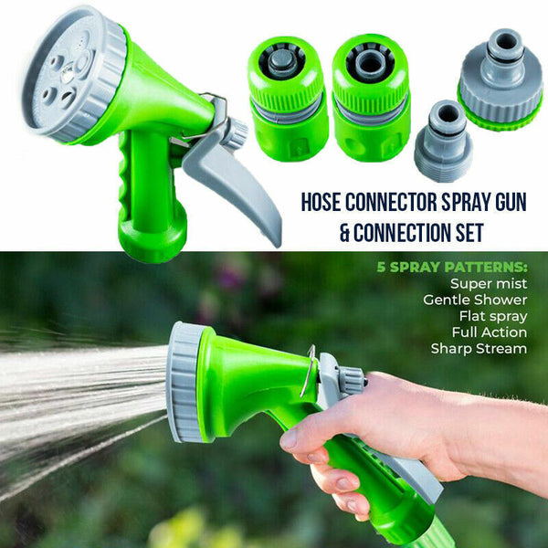 5Pcs Hose Connector Spray Gun & Connection Set 5 Function Spray Gun 12mm Hose - Lets Party