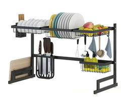 85cm Dish Drying Rack Kitchen Drainer Storage Holder Over Sink Bowl Organiser