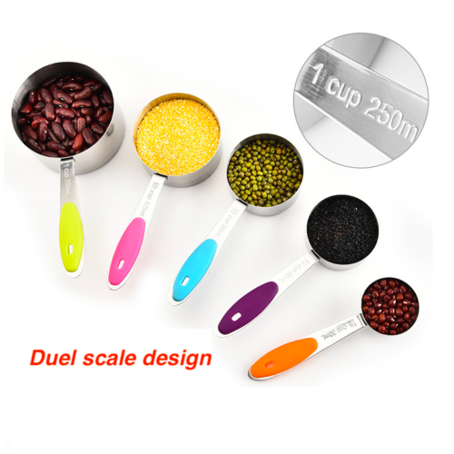 measuring spoons cups 10PCS stainless steel baking teaspoon kitchen gadget kit - Lets Party