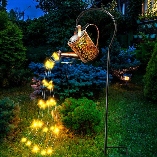 LED Watering Can String Light Solar Powered Outdoor Art Garden Path Lamp Stand - Lets Party