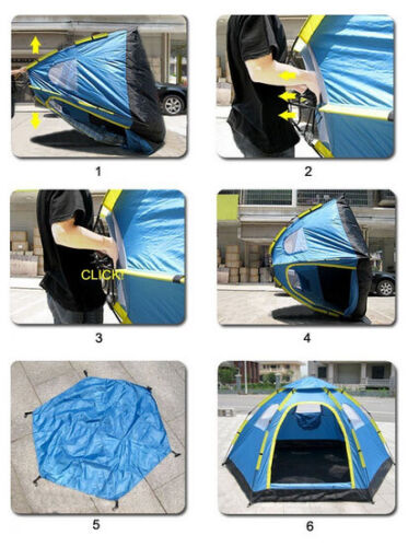 6 Person Instant Pop Up Camping Portable Tent For Outdoor Hiking Camping Fishing - Lets Party