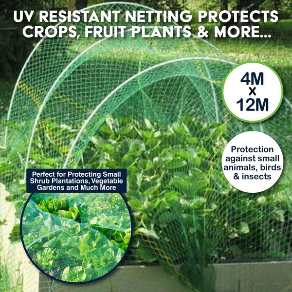 Bird Netting 12m x 4m Jumbo Size Protects Seedlings Fruit Veg - Lets Party