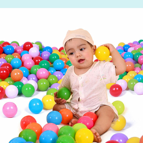 100Pcs Soft Plastic Ocean Balls 5.5cm Baby Kids Swim Pool Play Pit Ball Toy OZ - Lets Party