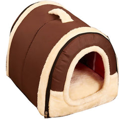 Pet Dog House Kennel Soft Igloo Beds Cave Cat Puppy Bed Doggy Warm Cushion Fold