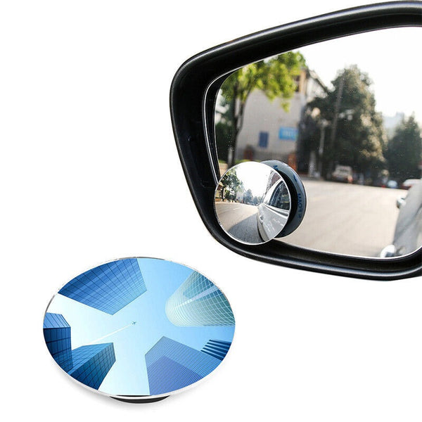 2x Blind Spot Mirror Rimless Ultra HD Glass Wide Angle 360° Rear View Adjustable - Lets Party