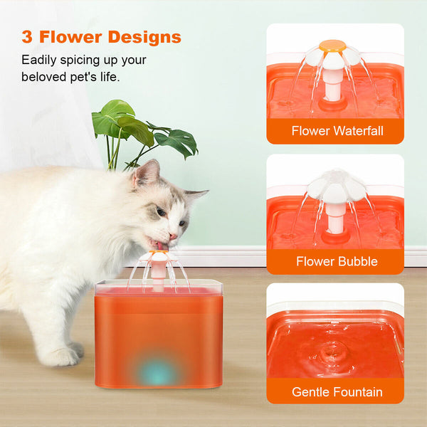 Automatic LED Electric Pet Water Dispenser Fountain Filter Dog Cat Drinking Bowl - Lets Party