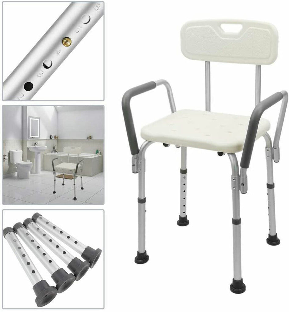 Aluminum Adjustable Medical Shower Aid Chair Bathtub Bath Seat Stool A