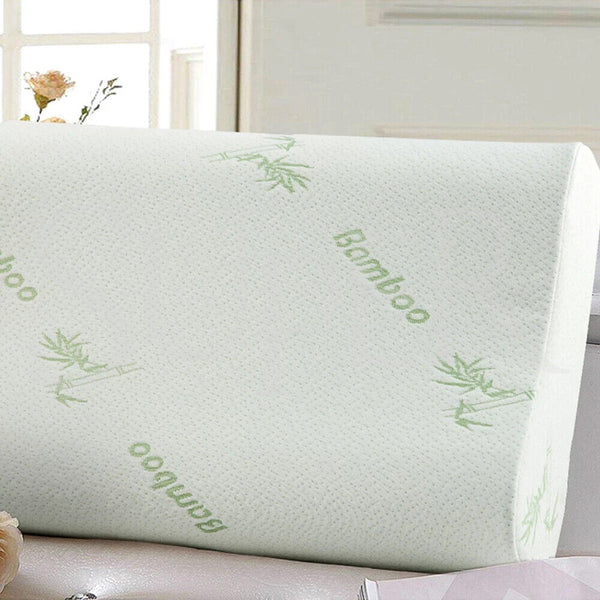 Luxury Soft Contour Bamboo Pillow Cushion Memory Foam Fabric Hypoallergenic AU - Lets Party