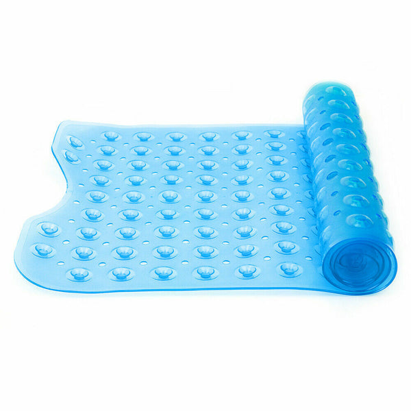 Non-Slip Bath Shower Mat Rubber Sucker Bathtub Children Blue Large 100x40cm AU - Lets Party