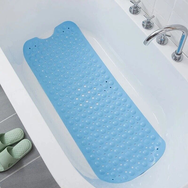 Non-Slip Bath Shower Mat Rubber Sucker Bathtub Children Blue Large 100x40cm AU - Lets Party