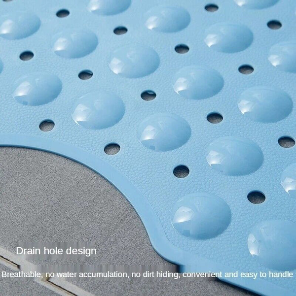 Non-Slip Bath Shower Mat Rubber Sucker Bathtub Children Blue Large 100x40cm AU - Lets Party