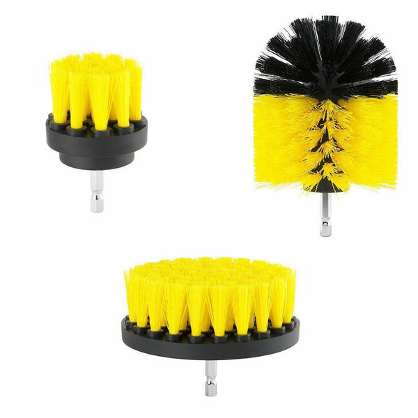 Grout Power Scrubber Cleaning Drill Brush Tub Cleaner Combo Tool Kit Yellow - Lets Party