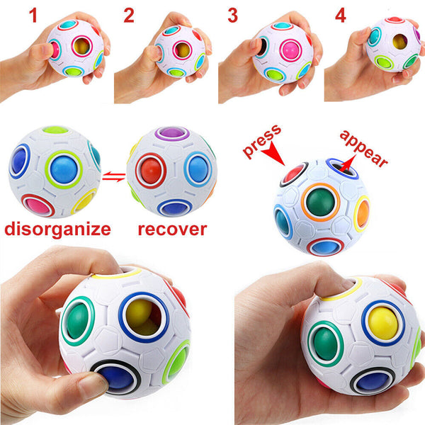 Rainbow Magic Ball Cube Educational AZ Twist Puzzle Speed Gift Intelligence Toys - Lets Party