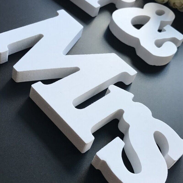 Mr & Mrs Decorative Letters Wooden Letters Wedding Married Decoration - Lets Party