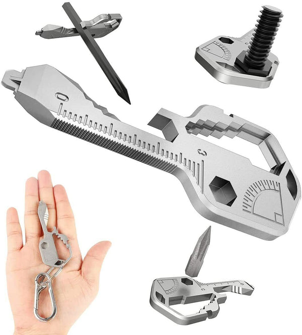 24 in 1 Multi-tool Key Shaped Pocket Keychain Bottle Opener Wrench Ruler Tools - Lets Party