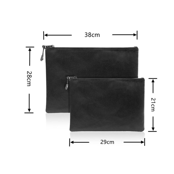 Fireproof Document Bag Silicone Coated Fiberglass Safe Money Bag Pouch Holder AU - Lets Party