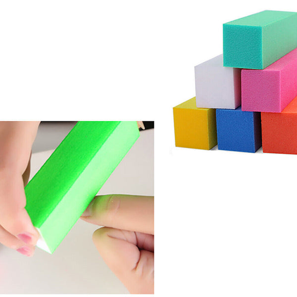 10pcs Nail File Buffer Block Sanding Sponge Acrylic Nail Art Buffing Block - Lets Party