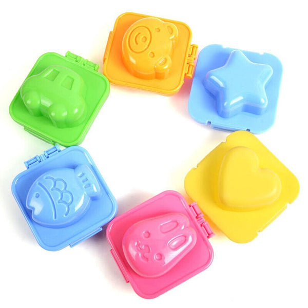 6Pcs Mold Sandwich Bento Rice Mould Sushi Maker Boiled egg Cutter Decorating - Lets Party