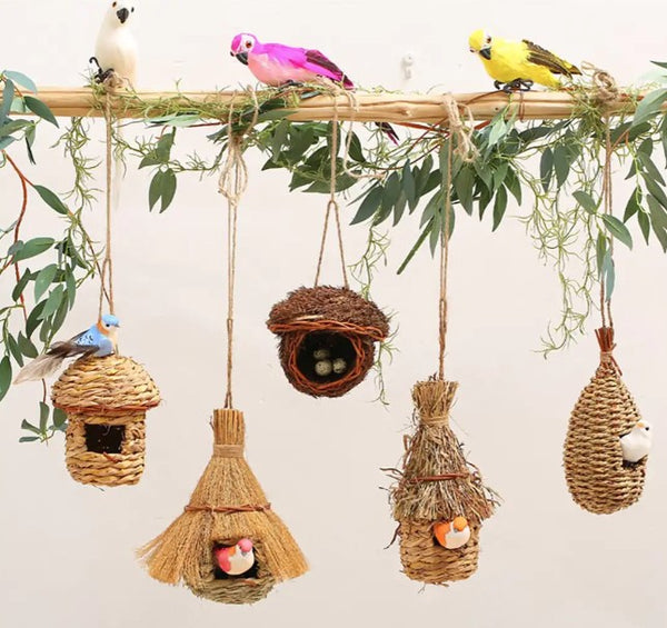 Bird Nest Breeding Box House Bed Cage Hut Cave Canary Finch Budgie Parrot - Lets Party