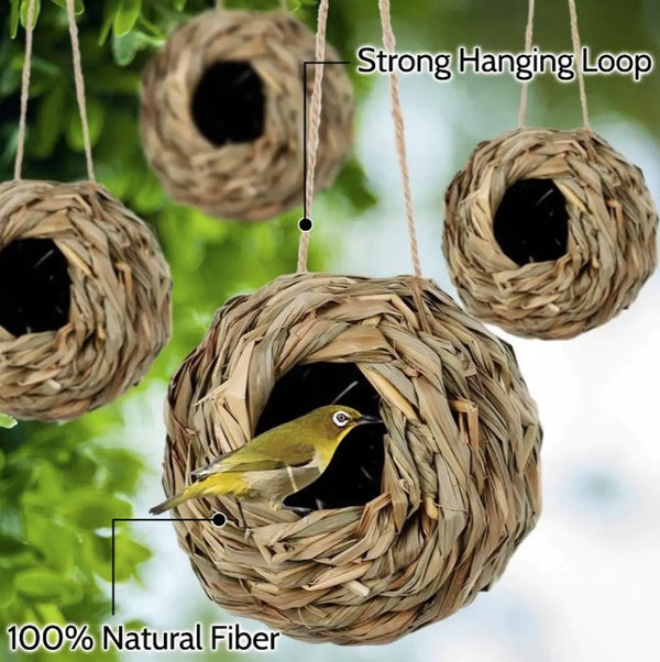 Bird Nest Breeding Box House Bed Cage Hut Cave Canary Finch Budgie Parrot - Lets Party