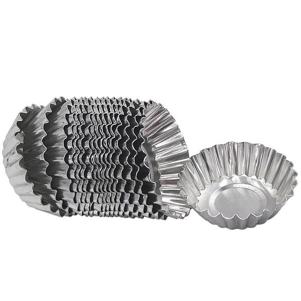 20pcs Cake Cups Baking Pie Circular Tins Mold Plate Egg Tart Mould Cupcake Tool - Lets Party