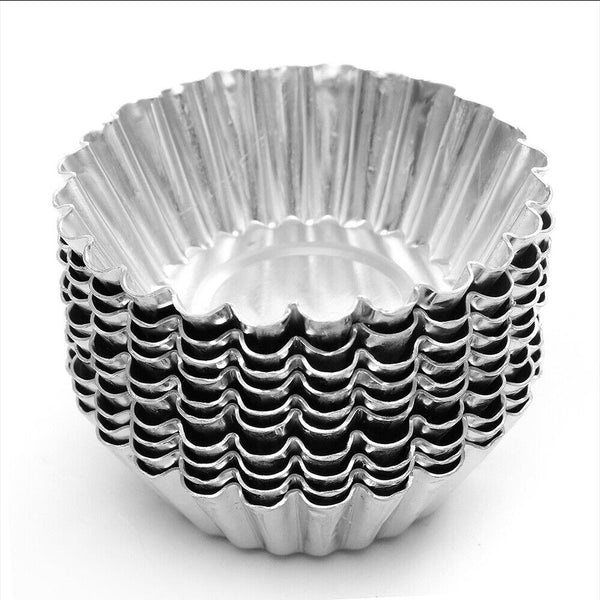 20pcs Cake Cups Baking Pie Circular Tins Mold Plate Egg Tart Mould Cupcake Tool - Lets Party