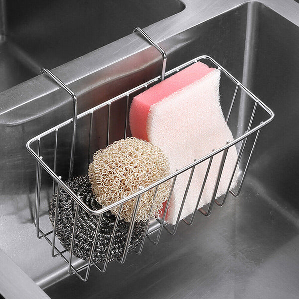 Kitchen Soap Rack Brush Stainless Steel Sink Caddy Sponge Holder Organizer - Lets Party