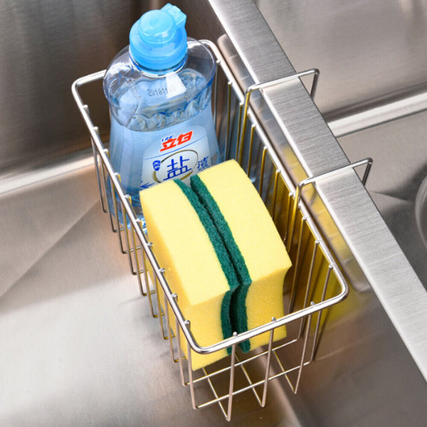 Kitchen Soap Rack Brush Stainless Steel Sink Caddy Sponge Holder Organizer - Lets Party