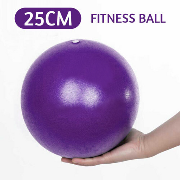 25cm Purple Gym Yoga Ball Home Fitness Exercise Balance Pilates Pregnancy Birthing - Lets Party