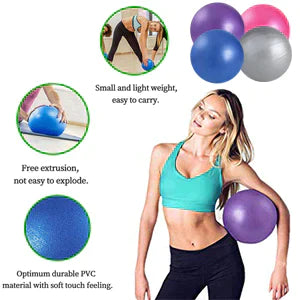 25cm Silver Gym Yoga Ball Home Fitness Exercise Balance Pilates Pregnancy Birthing - Lets Party