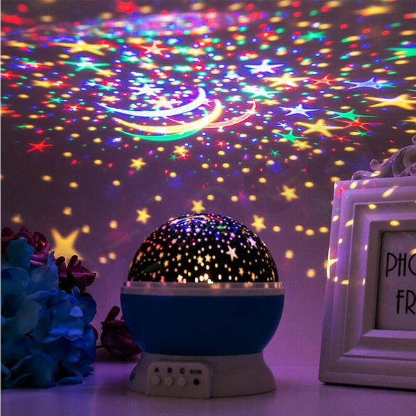 LED Night Star Sky Projector Light Lamp Rotating Starry Baby Room Kids Gift - Lets Party