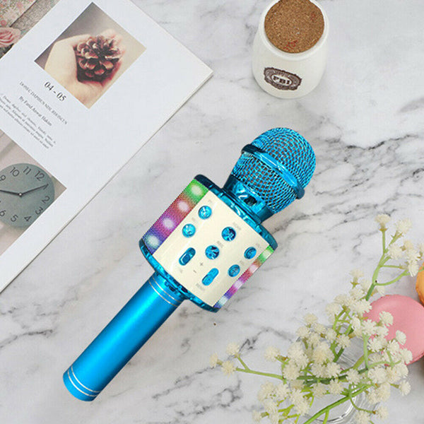 Karaoke Microphone Speaker Wireless Bluetooth Handheld Mic USB Player KTV WS858 - Lets Party