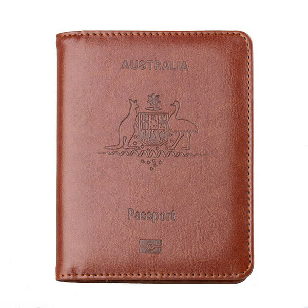 Slim Leather Travel Passport Wallet Holder Rfid Blocking Id Card Case Cover Au - Lets Party