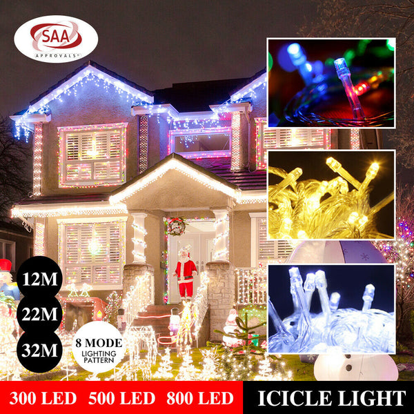 800 LED Curtain Fairy String Lights Wedding Outdoor Xmas Party Lights Multicolor - Lets Party