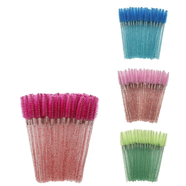 UP TO 100x Disposable Glitter Mascara Wands Lash Brush Eyelash Extensions Makeup - Lets Party