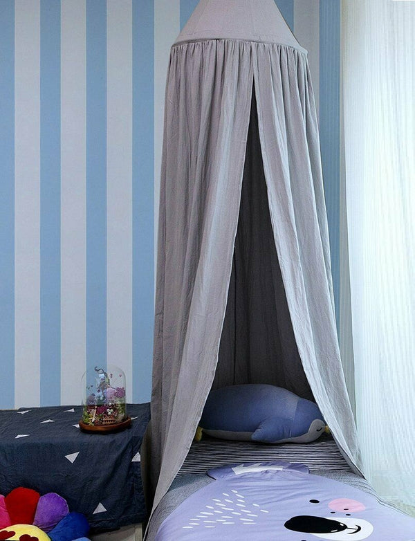 Kid Baby Bed Canopy Bedcover Mosquito Net Curtain Bedding Cotton Round Dome Tent - Lets Party