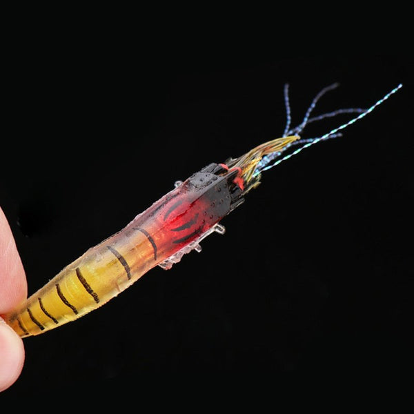 5 Soft Plastic Fishing Lures Tackle Prawn Shrimp Flathead Bream Cod Bass Lure - Lets Party