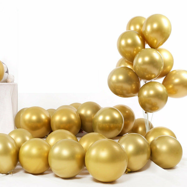 5pcs Giant 40cm Chrome Metallic Latex Balloons Birthday Wedding Party Balloons - Lets Party