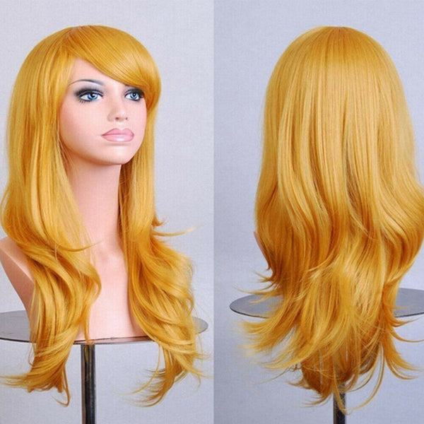 Womens 70cm Long Wavy Curly Hair Synthetic Cosplay Full Wig Wigs Party - Lets Party