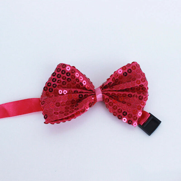 Glitter Sequin Clip-on Bowtie Men's Women Boys Girls Bow Tie Party Dance Costume - Lets Party