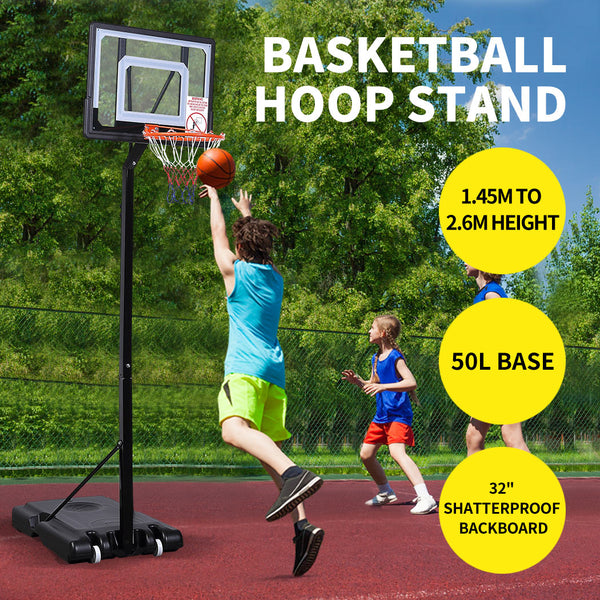 Basketball Hoop Stand Kid Rim Ring System Large Backboard Net Height Adjustable - Lets Party