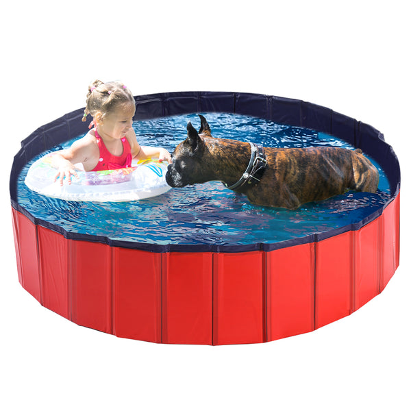 Pet Swimming Pool Dog Cat Animal Folding Bath Washing Portable Pond L - Lets Party