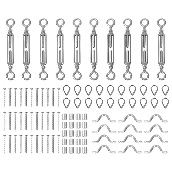 Traderight  Wire Rope DIY Balustrade Kit 10 Set Stainless Steel Grade316 Eye/Eye - Lets Party