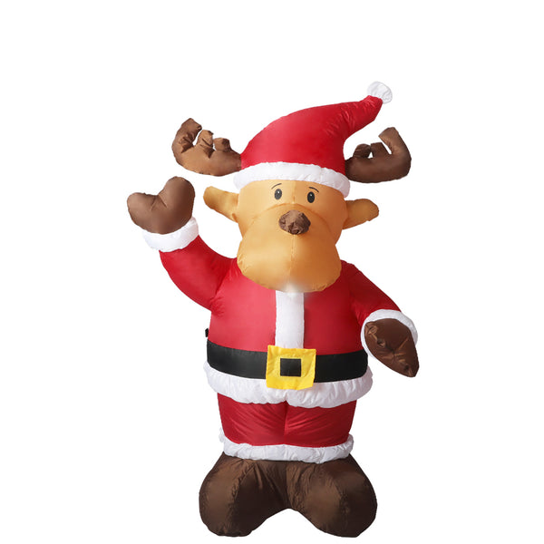 Santaco Inflatable Christmas Decor Santa Reindeer 1.35M LED Lights Xmas Party - Lets Party
